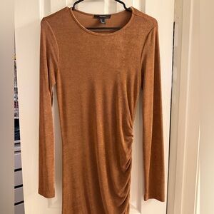 Shimmery Long Sleeve brown dress